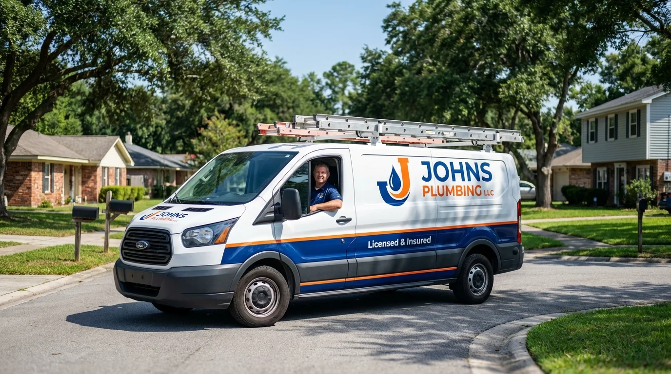 Johns Plumbing LLC service van in Lewisburg, PA