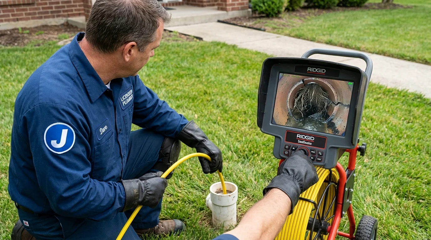 Sewer camera inspection being performed by Johns Plumbing LLC in Lewisburg